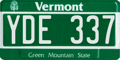 VT license plate YDE337