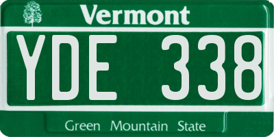 VT license plate YDE338
