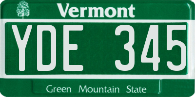 VT license plate YDE345