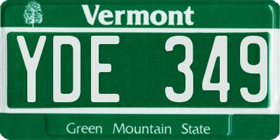 VT license plate YDE349