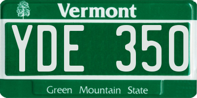 VT license plate YDE350