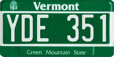 VT license plate YDE351
