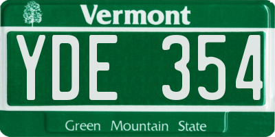 VT license plate YDE354