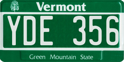 VT license plate YDE356