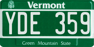 VT license plate YDE359