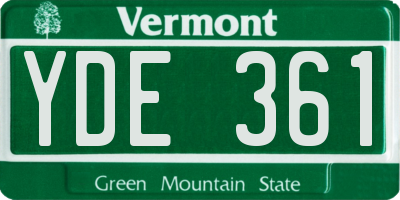 VT license plate YDE361