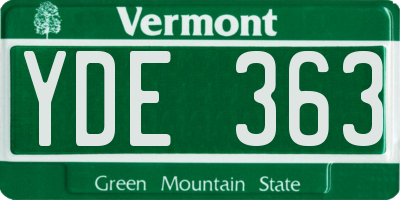 VT license plate YDE363