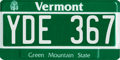 VT license plate YDE367
