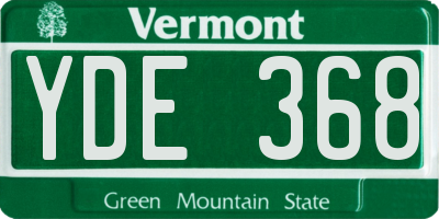 VT license plate YDE368