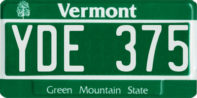 VT license plate YDE375
