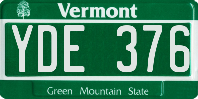 VT license plate YDE376