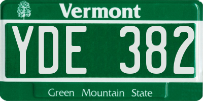 VT license plate YDE382