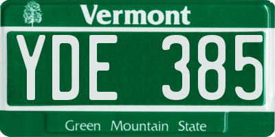 VT license plate YDE385