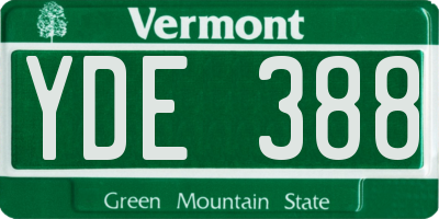 VT license plate YDE388