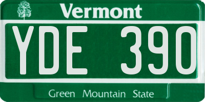 VT license plate YDE390