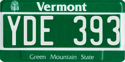 VT license plate YDE393