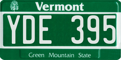 VT license plate YDE395
