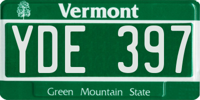 VT license plate YDE397