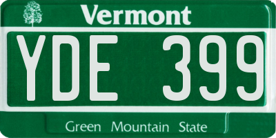 VT license plate YDE399
