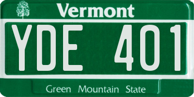 VT license plate YDE401