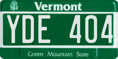 VT license plate YDE404