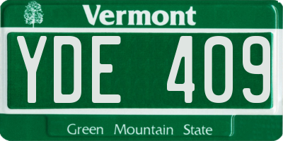 VT license plate YDE409