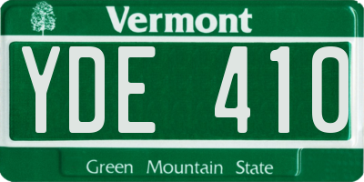 VT license plate YDE410