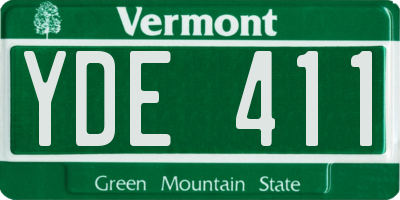VT license plate YDE411