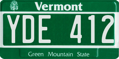 VT license plate YDE412