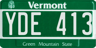 VT license plate YDE413
