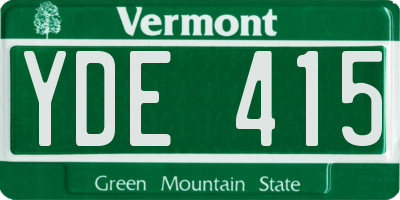 VT license plate YDE415