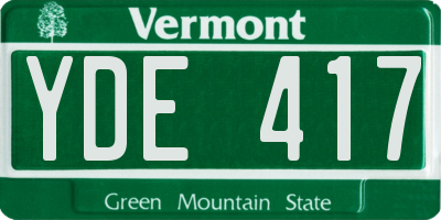 VT license plate YDE417