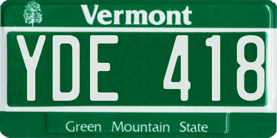 VT license plate YDE418