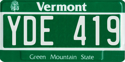 VT license plate YDE419