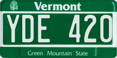 VT license plate YDE420