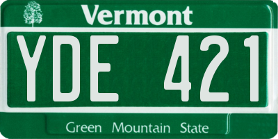 VT license plate YDE421