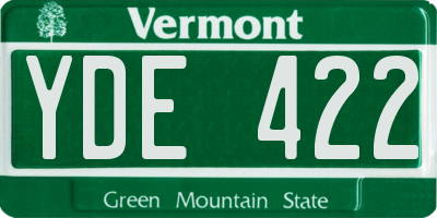 VT license plate YDE422