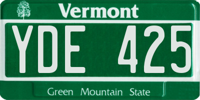 VT license plate YDE425