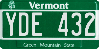 VT license plate YDE432