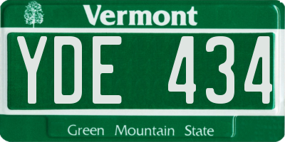 VT license plate YDE434