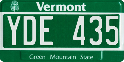VT license plate YDE435