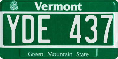 VT license plate YDE437