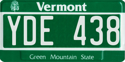 VT license plate YDE438