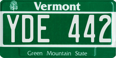 VT license plate YDE442
