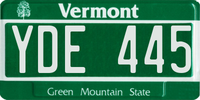 VT license plate YDE445