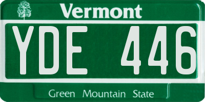 VT license plate YDE446