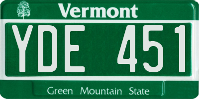VT license plate YDE451
