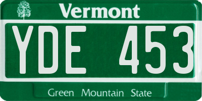 VT license plate YDE453
