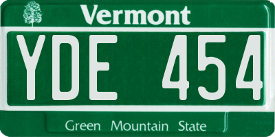 VT license plate YDE454