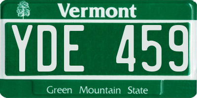 VT license plate YDE459